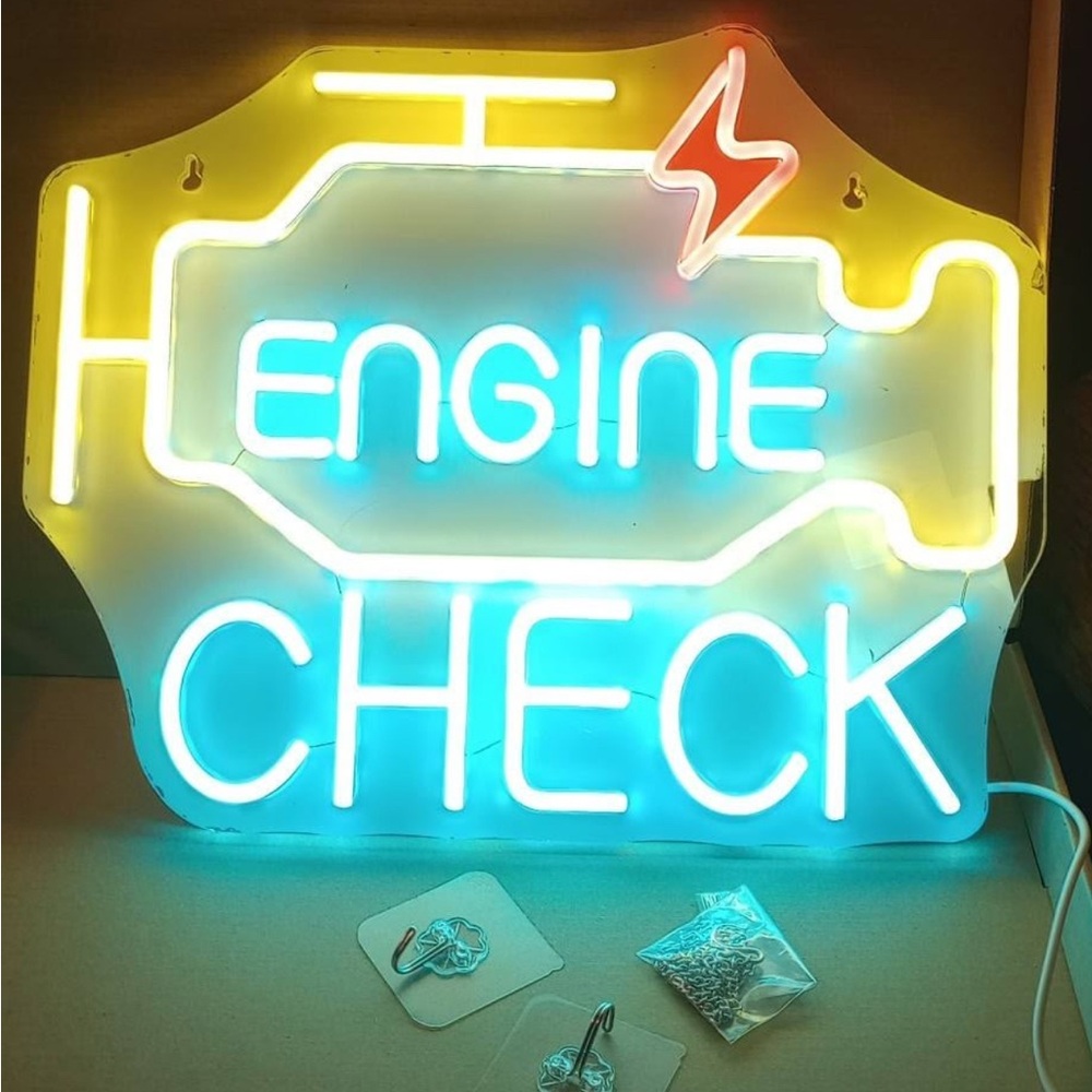 Neon Check Engine Sign